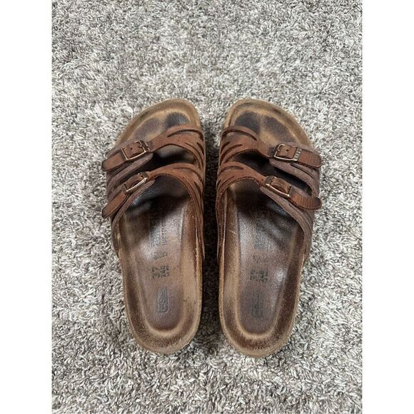 Birkenstock Granada Soft Footbed Strappy Slip on Sandal Brown Women's 6/6.5 37 - Picture 5 of 10